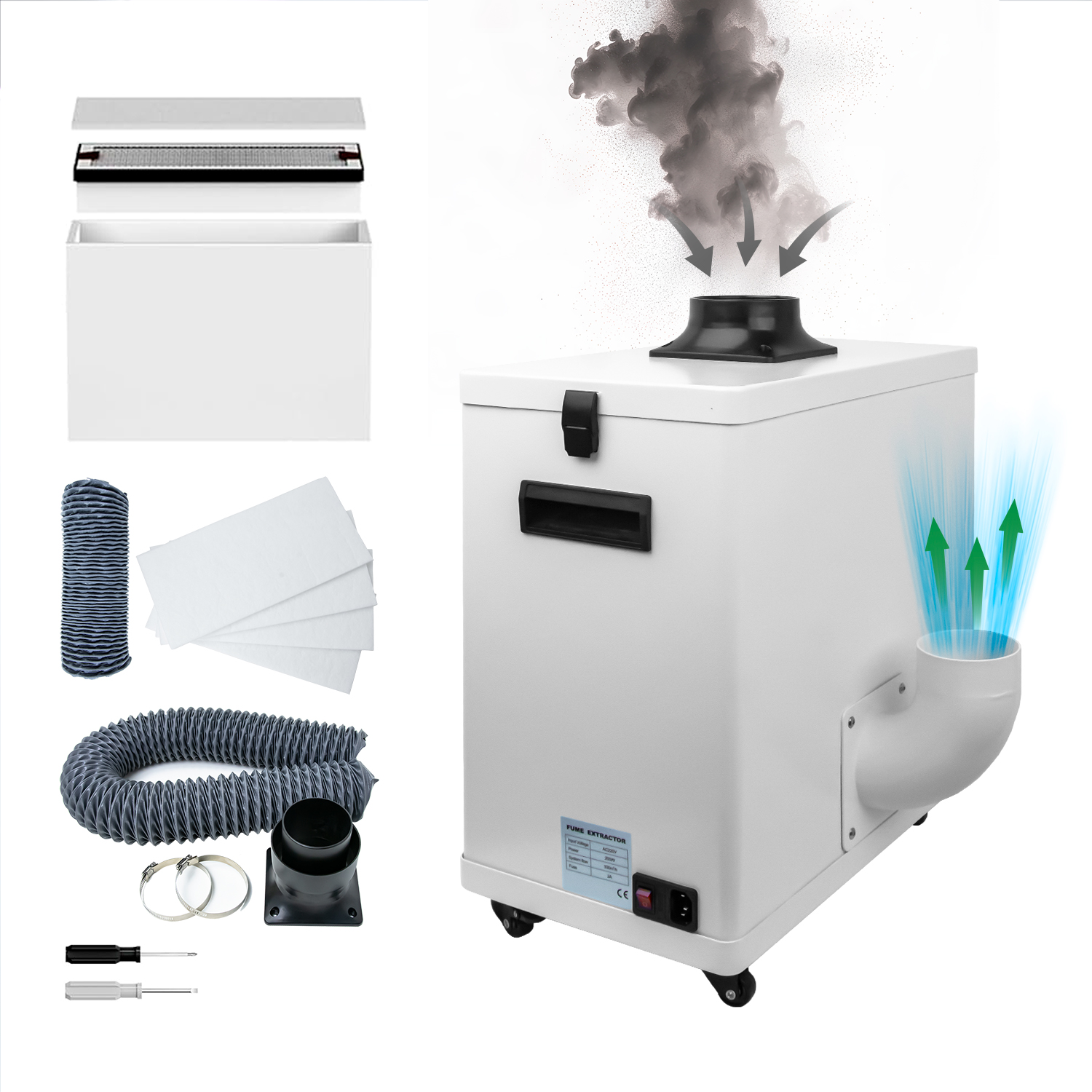 Fume Extractor Laser - Laser Smoke Purifier FES200L Mobile Fume