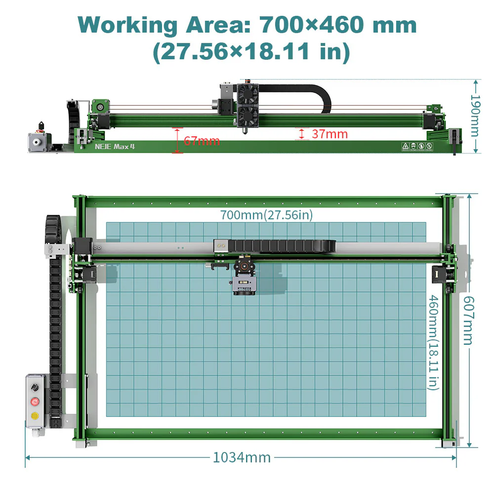 Industrial NEJE Max 4 V2 E80 2 – Industrial Laser Engraver For Wood recenzja i cena