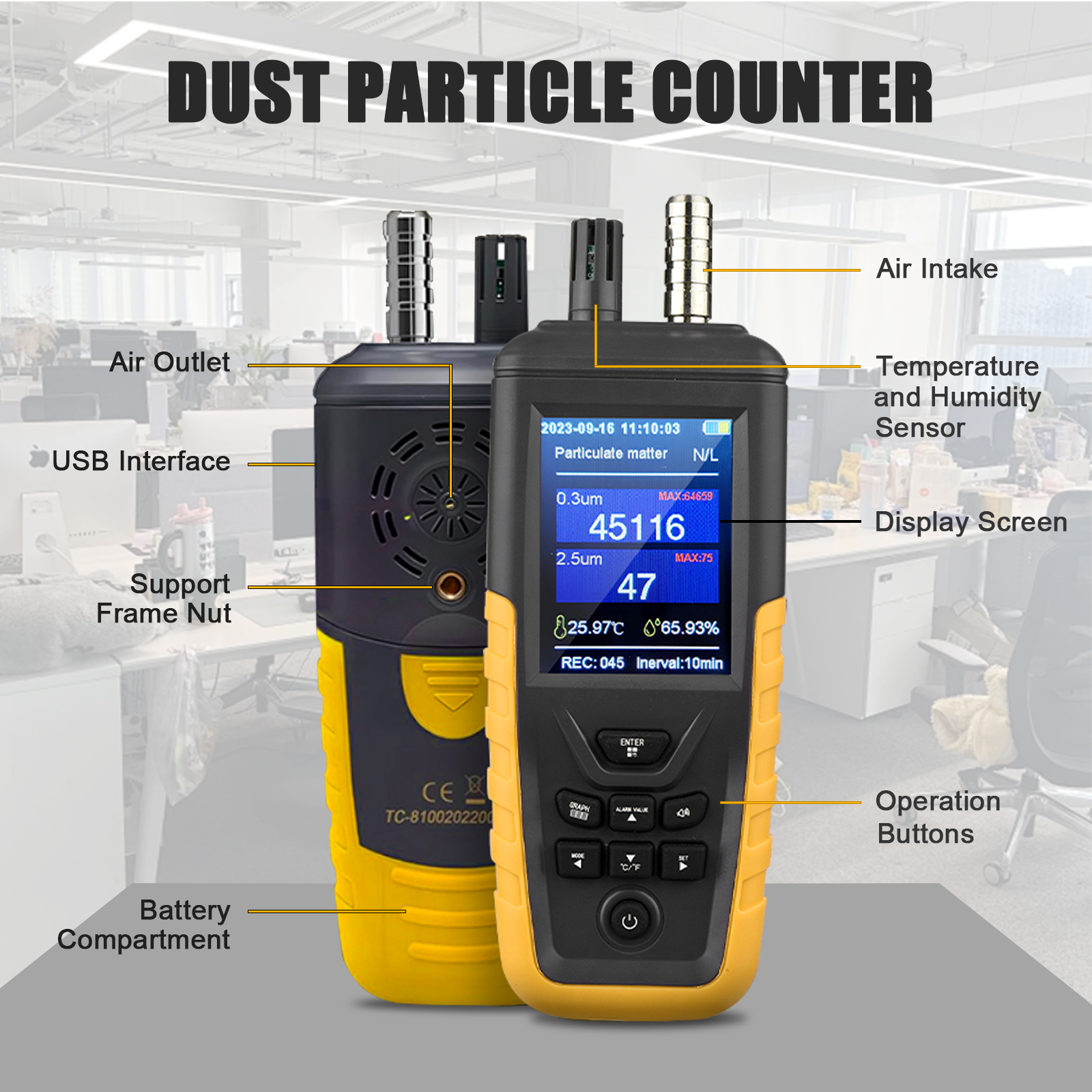 Dust Particle Counter 0-1000μg – Industrial Laser Sensor recenzja i cena