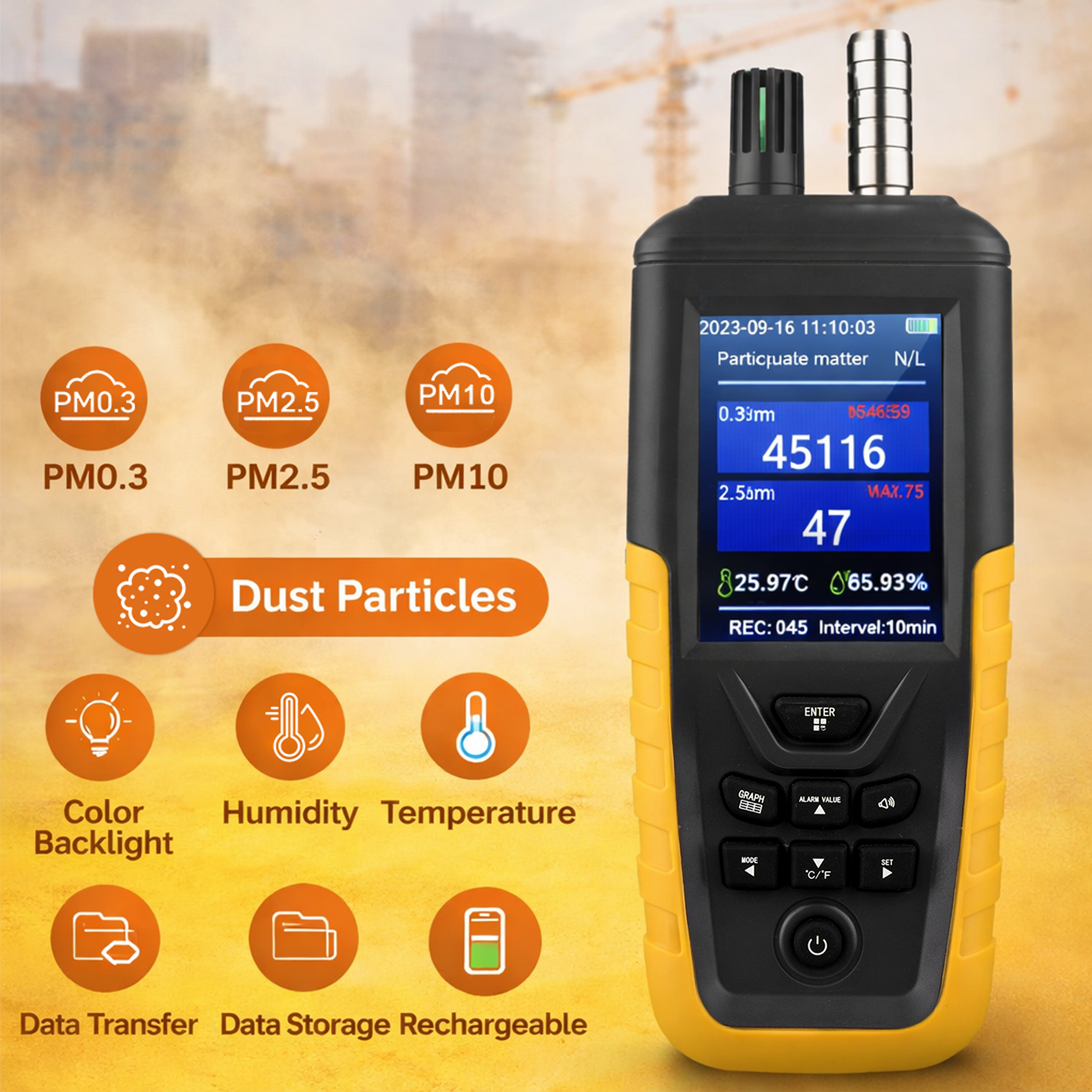 Dust Particle Counter 0-1000μg – Industrial Laser Sensor recenzja i cena