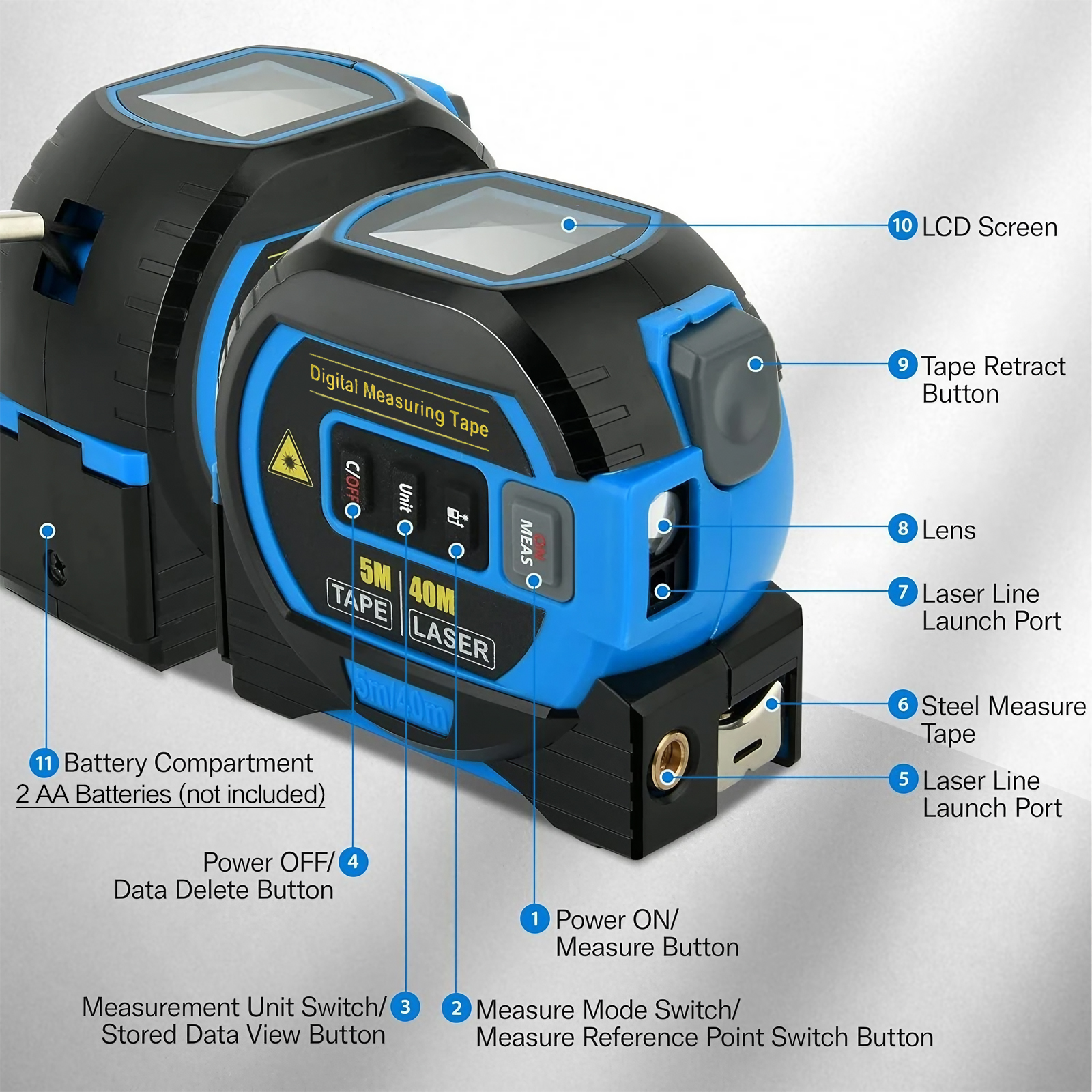 Laser Tape Measure 40M 60M Met – Industrial Laser Sensor recenzja i cena